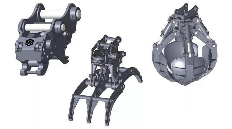 C85W Wheeled Excavator With Grapple