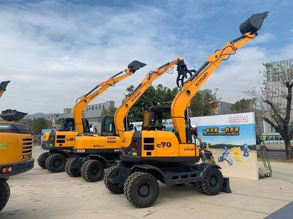 What parts should be checked when the excavator deviates